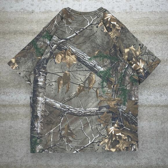 Vintage Realtree Hunting Camo Shirt Cotton Short Sleeve Woodland 90s - Picture 2 of 4